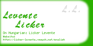 levente licker business card